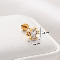 1 Piece Ear Cartilage Rings & Studs Simple Style Classic Style Heart Shape 316 Stainless Steel  Copper Polishing Inlay Diamond 18K Gold Plated Ear Cartilage Rings & Studs sku image 3