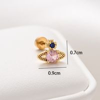1 Piece Ear Cartilage Rings & Studs Simple Style Classic Style Heart Shape 316 Stainless Steel  Copper Polishing Inlay Diamond 18K Gold Plated Ear Cartilage Rings & Studs sku image 15