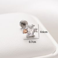 1 Piece Ear Cartilage Rings & Studs Simple Style Classic Style Heart Shape 316 Stainless Steel  Copper Polishing Inlay Diamond 18K Gold Plated Ear Cartilage Rings & Studs sku image 1