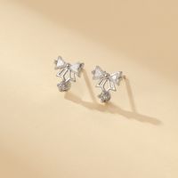 1 Pair Elegant Sweet Simple Style Bowtie Hollow Out Inlay Copper Zircon Ear Studs main image 3