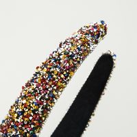 Women's Casual Vacation Classic Style Solid Color Alloy Cloth Inlay Rhinestones Hair Band main image 4