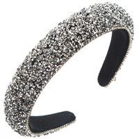 Women's Casual Vacation Classic Style Solid Color Alloy Cloth Inlay Rhinestones Hair Band sku image 5
