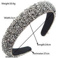 Women's Casual Vacation Classic Style Solid Color Alloy Cloth Inlay Rhinestones Hair Band main image 2