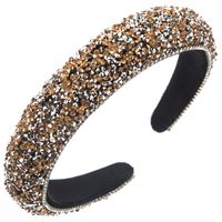 Women's Casual Vacation Classic Style Solid Color Alloy Cloth Inlay Rhinestones Hair Band sku image 2