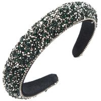 Women's Casual Vacation Classic Style Solid Color Alloy Cloth Inlay Rhinestones Hair Band sku image 4