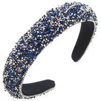 Women's Casual Vacation Classic Style Solid Color Alloy Cloth Inlay Rhinestones Hair Band sku image 7