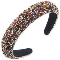 Women's Casual Vacation Classic Style Solid Color Alloy Cloth Inlay Rhinestones Hair Band sku image 8