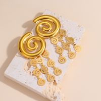 1 Pair Simple Style Classic Style Solid Color Plating 304 Stainless Steel Gold Plated Ear Studs main image 6