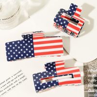 Women's Casual Simple Style National Flag Arylic Hollow Out Hair Claws main image 1