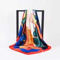 Women's Casual Ginkgo Leaf Satin Printing And Dyeing Printing Silk Scarf main image 2