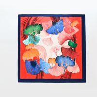 Women's Casual Ginkgo Leaf Satin Printing And Dyeing Printing Silk Scarf sku image 3