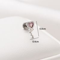 1 Pieza Piercing De La Oreja Estilo Étnico Estilo Clásico Estrella Sale De Forma De Corazón Acero Inoxidable 304 Cobre Pulido Embutido Diamante Chapados en oro de 18k Piercing De La Oreja sku image 10