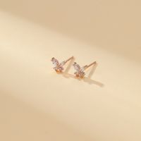 1 Pair Sweet Simple Style Classic Style Butterfly Inlay Copper Zircon Ear Studs main image 4