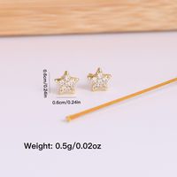 Copper 18K Gold Plated Sweet Simple Style Inlay Star Moon Zircon Ear Studs main image 2