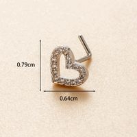 1 Piece Nose Rings & Studs Casual Simple Style Classic Style Heart Shape 316L Stainless Steel  Copper Inlay Zircon Nose Rings & Studs main image 4