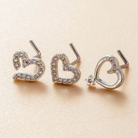 1 Piece Nose Rings & Studs Casual Simple Style Classic Style Heart Shape 316L Stainless Steel  Copper Inlay Zircon Nose Rings & Studs main image 1