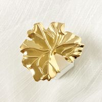 304 Stainless Steel 14K Gold Plated IG Style Sweet Plating Round Flower Open Rings main image 4