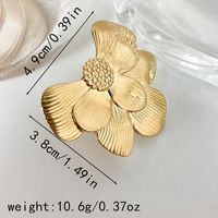 304 Stainless Steel 14K Gold Plated IG Style Sweet Plating Round Flower Open Rings sku image 2