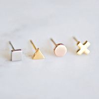 1 Pair Casual Simple Style Triangle 304 Stainless Steel 14K Gold Plated Ear Studs main image 1