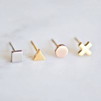 1 Pair Casual Simple Style Triangle 304 Stainless Steel 14K Gold Plated Ear Studs main image 5