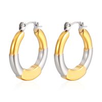 1 Pair IG Style Casual Retro Color Block Polishing 304 Stainless Steel 18K Gold Plated Earrings main image 3
