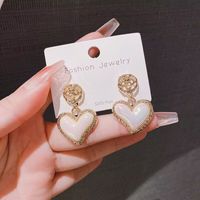1 Pair Fashion Letter Square Heart Shape Inlay Imitation Pearl Alloy Artificial Gemstones Earrings sku image 127
