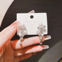 1 Pair Fashion Square Star Bow Knot Alloy Tassel Artificial Pearls Rhinestones Women's Earrings sku image 89