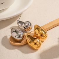 1 Pair Vintage Style Commute Water Droplets Plating 304 Stainless Steel 18K Gold Plated Ear Studs main image 2