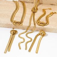 304 Stainless Steel 16K Gold Plated White Gold Plated Gold Plated Casual Knot Bracelets Earrings Necklace main image 1
