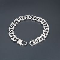 Simple Style Classic Style Solid Color 304 Stainless Steel Inlay Rhinestones Men's Bracelets sku image 1