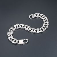 Simple Style Classic Style Solid Color 304 Stainless Steel Inlay Rhinestones Men's Bracelets main image 5