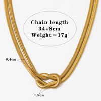 304 Stainless Steel 16K Gold Plated White Gold Plated Gold Plated Casual Knot Bracelets Earrings Necklace main image 2