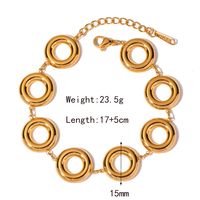 Basic Vintage Style Commute Round 304 Stainless Steel 18K Gold Plated Bracelets In Bulk main image 4