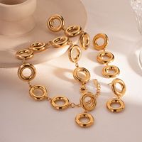 Basic Vintage Style Commute Round 304 Stainless Steel 18K Gold Plated Bracelets In Bulk main image 1