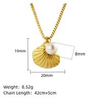 304 Stainless Steel Simple Style Plating Shell Pendant Necklace main image 2