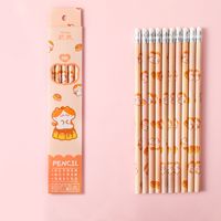 Cartoon Boxed Student Writing Painting Sketch Stationery Hb Pencil With Eraser 10 Packs sku image 1