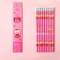 Cartoon Boxed Student Writing Painting Sketch Stationery Hb Pencil With Eraser 10 Packs sku image 2