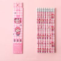 Cartoon Boxed Student Writing Painting Sketch Stationery Hb Pencil With Eraser 10 Packs sku image 5