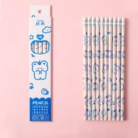 Cartoon Boxed Student Writing Painting Sketch Stationery Hb Pencil With Eraser 10 Packs sku image 8