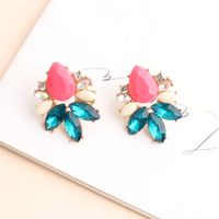 1 Pair Modern Style Classic Style Shiny Geometric Water Droplets Plating Inlay Alloy Acrylic Rhinestones Gold Plated Ear Studs main image 7