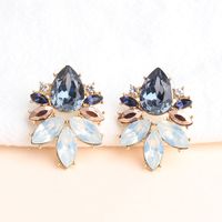 1 Pair Modern Style Classic Style Shiny Geometric Water Droplets Plating Inlay Alloy Acrylic Rhinestones Gold Plated Ear Studs sku image 7