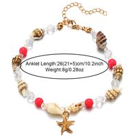 Casual Beach Starfish Conch Natural Stone Beaded Women's Anklet sku image 5