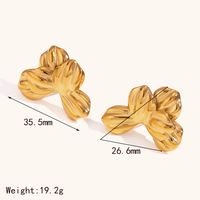 1 Pair Basic Vintage Style Commute Flower Plating 304 Stainless Steel 18K Gold Plated Ear Studs sku image 2