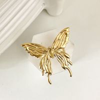 304 Stainless Steel 14K Gold Plated Sexy Sweet Commute Plating Inlay Flower Butterfly Pearl Zircon Rings main image 2