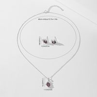 Elegant Simple Style Shiny Oval White Gold Plated Rhodium Plated Zircon Sterling Silver Wholesale Earrings Necklace main image 2