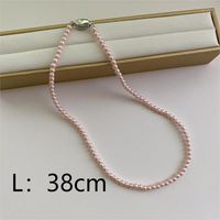 Y2K Elegant Round Flower Glass Copper Beaded Plating Glass Bead Copper 18K Gold Plated Women's Necklace sku image 1