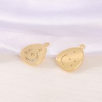 1 Piece Round 17 * 21mm Heart Shape 15 * 17mm Drop-Shaped 15 * 22mm Copper Zircon 18K Gold Plated Star Moon Polished Pendant main image 6