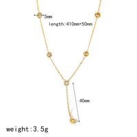 304 Stainless Steel 18K Gold Plated Simple Style Classic Style Plating Inlay Round Zircon Bracelets Necklace main image 6