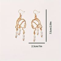 1 Pair Elegant Vacation Solid Color Patchwork Alloy Plastic Drop Earrings main image 4