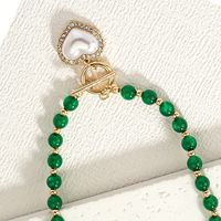 Elegant Sweet Heart Shape Plastic Toggle Inlay Artificial Pearls Rhinestones Women's Necklace main image 4